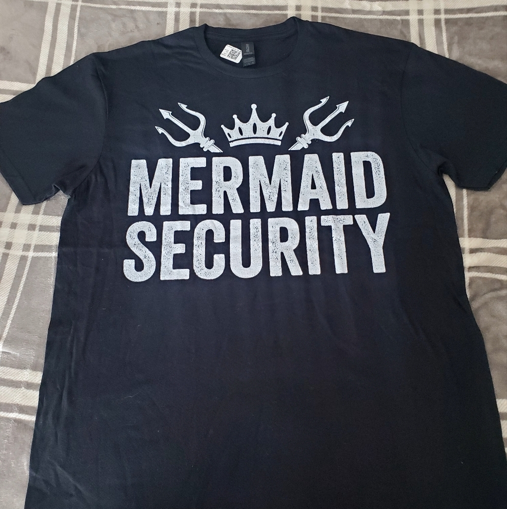 Men's Mermaid Security Black T-Shirt